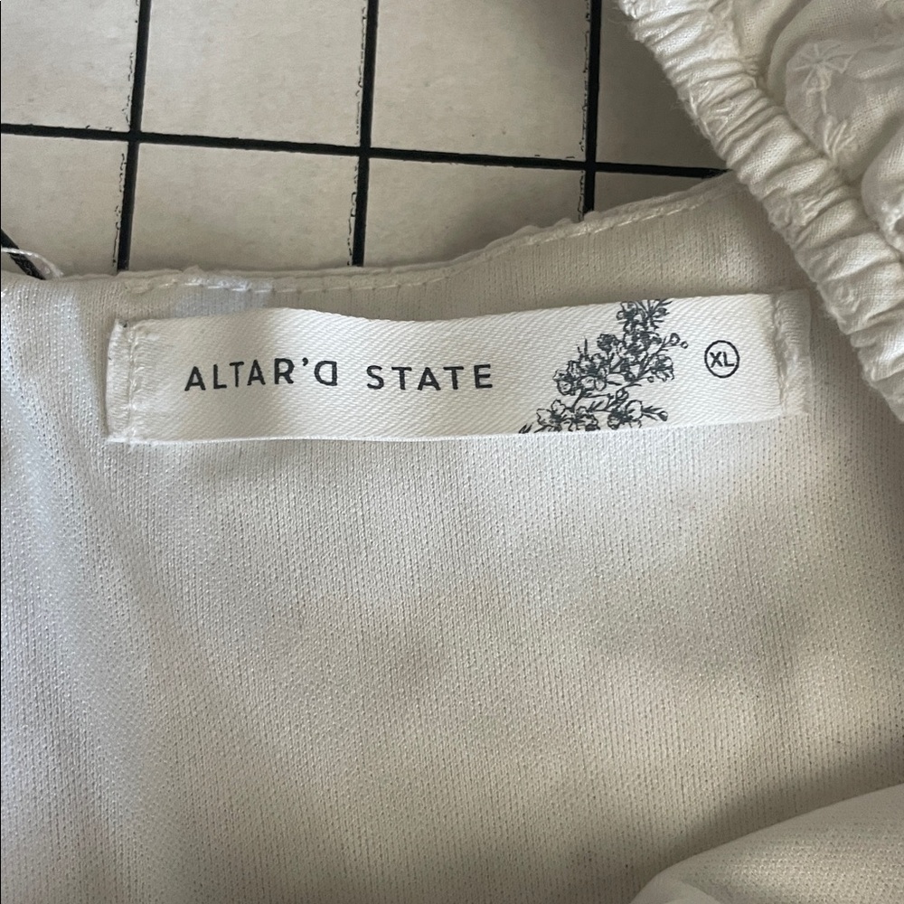 Altard state square neck cotton eyelet dress, white, size extra large - Picture 3 of 6